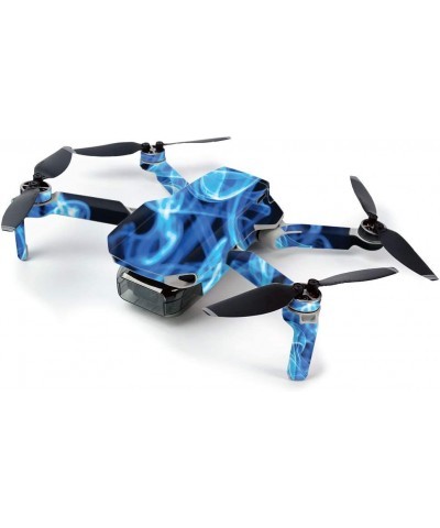 MightySkins Skin for DJI Mavic Mini Portable Drone Quadcopter - Blue Flames | Protective Durable and Unique Vinyl Decal wrap ...