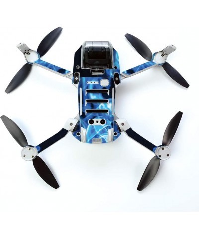 MightySkins Skin for DJI Mavic Mini Portable Drone Quadcopter - Blue Flames | Protective Durable and Unique Vinyl Decal wrap ...