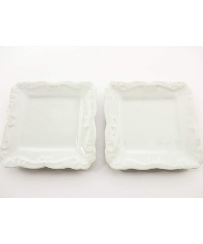 45x45mm of 6 Square Plate Dish Dollhouse Miniatures White 1:6 Compatible with Barbie Ceramic 12677 $41.46 Dollhouse Accessories