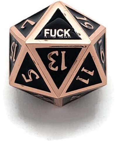 Metal D20 F*** Dice Critical Fail F 20 Sided Die Set DND Black Copper Brass Steampunk Gunmetal Color Number for Role Playing ...