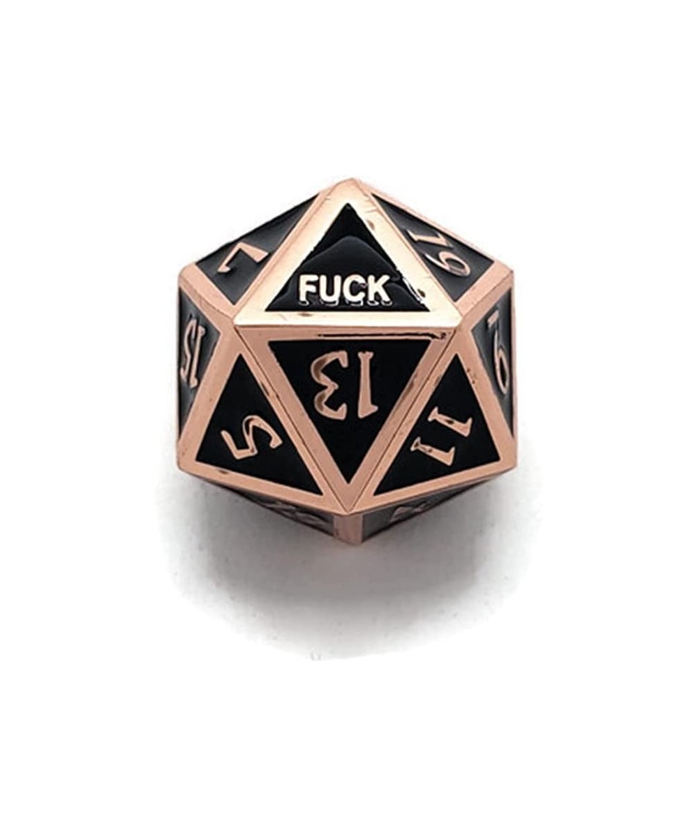 Metal D20 F*** Dice Critical Fail F 20 Sided Die Set DND Black Copper Brass Steampunk Gunmetal Color Number for Role Playing ...