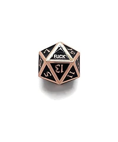 Metal D20 F*** Dice Critical Fail F 20 Sided Die Set DND Black Copper Brass Steampunk Gunmetal Color Number for Role Playing ...