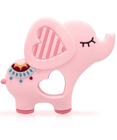 Soft Pink Elephant Teethers for Babies 0-6/6-12 months Silicone Teething Toy Gift for Girls Gum Massager Anxiety Relief Items...