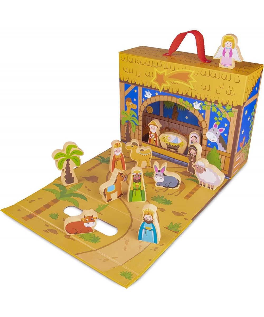 My First Noel Nativity Set Story Box - Nativity Scene Wooden Toys Playset with Baby Jesus Angels Three Kings Mary and Joseph ...