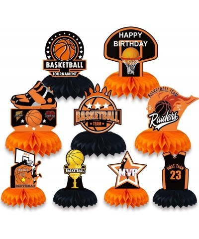 Basketball Party Decorations Honeycomb Centerpieces for?Table 9 Pieces Basketball Centerpiece for Boys Girl Birthday Sports T...