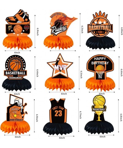 Basketball Party Decorations Honeycomb Centerpieces for?Table 9 Pieces Basketball Centerpiece for Boys Girl Birthday Sports T...