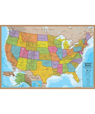 USA Map Jigsaw Puzzle 500 Piece Jigsaw Puzzle 24"x36" Blue Ocean $40.19 Jigsaw Puzzles