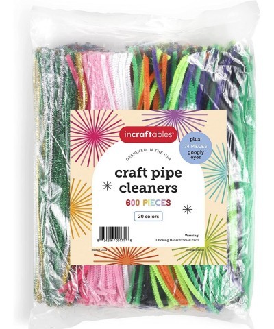 600pcs Pipe Cleaners Craft Supplies Set (40 Colors). Best Thick Fuzzy Chenille Stems Sticks with Googly Eyes. Colorful & Asso...