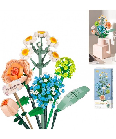 Flowers Bouquet Building Kit Artificial Flower Blocks Set Toy for Adults Creative Botanical Collection for Home Decor Birthda...