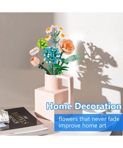 Flowers Bouquet Building Kit Artificial Flower Blocks Set Toy for Adults Creative Botanical Collection for Home Decor Birthda...