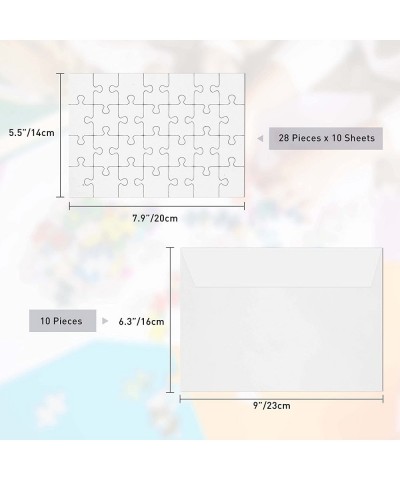 10 Sheets Blank Puzzles with Envelopes White Jigsaw Puzzles for Kids Draw and Write on as DIY Party Invite (5.5 x 8 Inches) $...