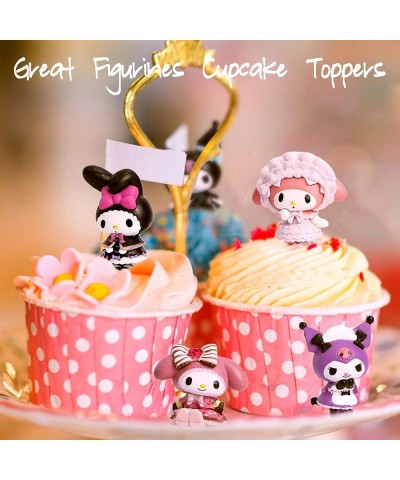 5PCS Kawaii Anime Figures Toys Cake Toppers Cupcake Decor My Melody Kuro Action Figures Miniature Collection for Girls Kids F...