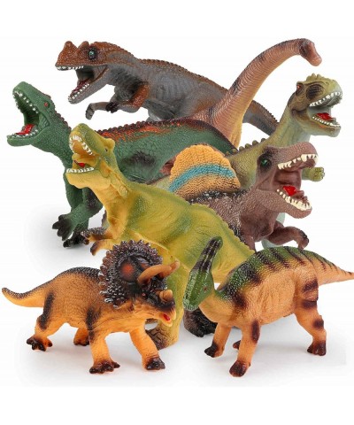 8PCS Large Dinosaur Toys for Kids 3-7 Soft Jurassic Dinosaur Toys Include T-Rex Velociraptor Giganotosaurus for Boys Toddlers...