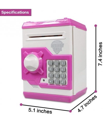 Great Gift Toy for Kids Code Electronic Piggy Banks Mini ATM Electronic Coin Bank Box for Children Password Lock Case(White/P...