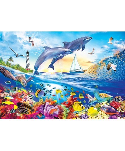 Premium Jigsaw Puzzle 1000 Pieces 20"X27"-Playful Summer Dolphins -8700ZZAN $28.36 Jigsaw Puzzles