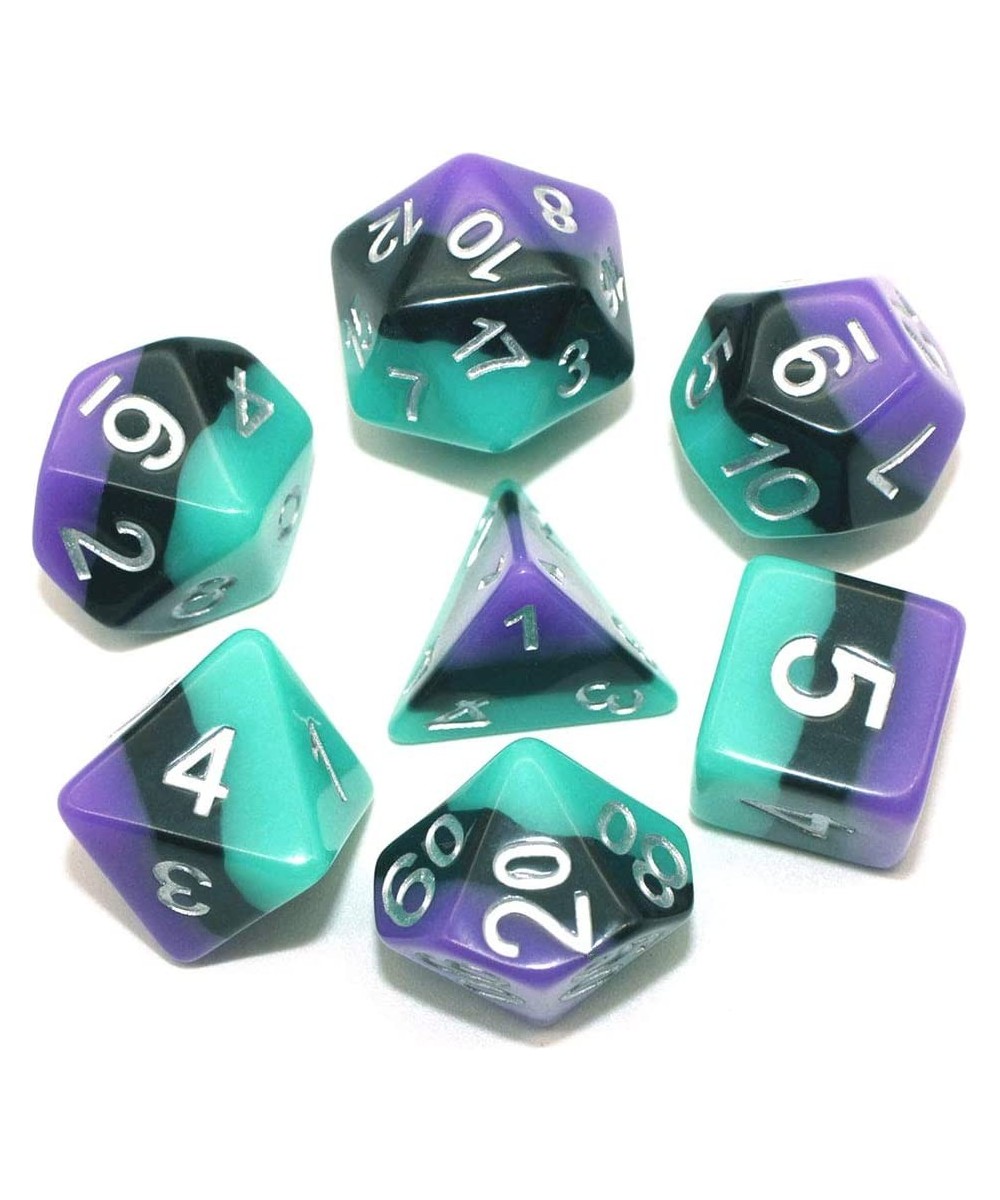 Dice Set Resin DND Dice Fit Dungeons and Dragons D&D RPG Pathfinder Role Playing Games 3 Layers Polyhedral Dice (Purple Black...