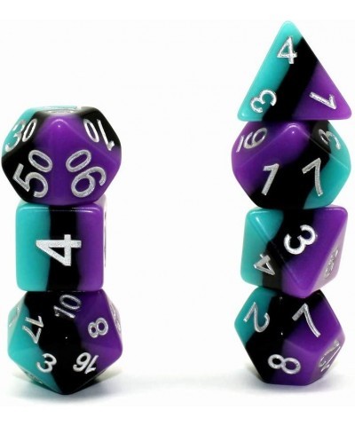 Dice Set Resin DND Dice Fit Dungeons and Dragons D&D RPG Pathfinder Role Playing Games 3 Layers Polyhedral Dice (Purple Black...