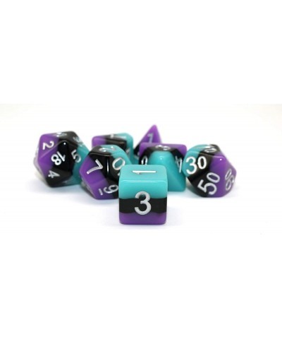 Dice Set Resin DND Dice Fit Dungeons and Dragons D&D RPG Pathfinder Role Playing Games 3 Layers Polyhedral Dice (Purple Black...