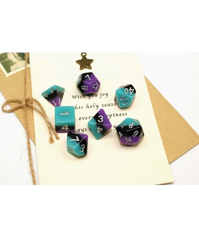 Dice Set Resin DND Dice Fit Dungeons and Dragons D&D RPG Pathfinder Role Playing Games 3 Layers Polyhedral Dice (Purple Black...