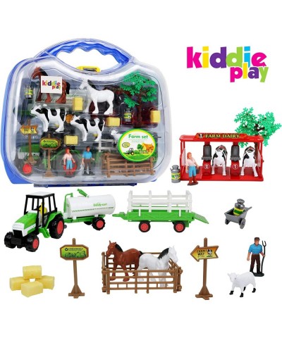 Farm Toys for Toddlers 1-3 | Farm Tractor with Livestock and Milk Transporter | Farm Set Includes Animals Milking Station and...