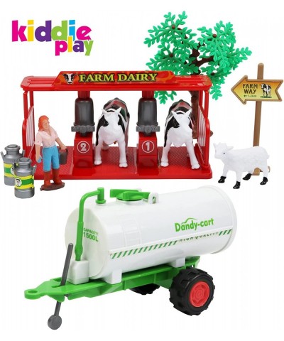 Farm Toys for Toddlers 1-3 | Farm Tractor with Livestock and Milk Transporter | Farm Set Includes Animals Milking Station and...