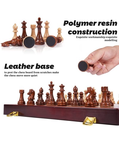 2 in 1 Acrylic+Metal Chess and Checkers Game Set- Travel Portable Chess Set for Adults & Kids Including 24 Wooden Checkers Co...