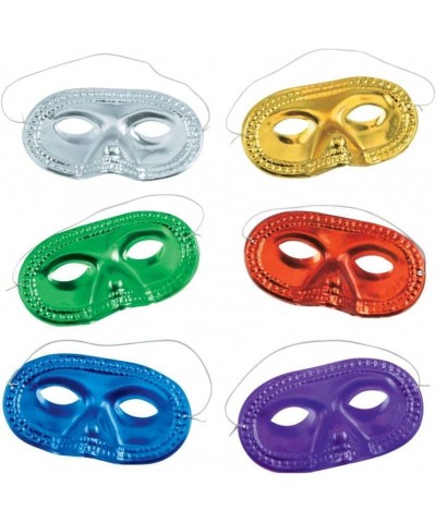 Metallic Half-Masks (24 pieces)-Masquerade Masks Mardi Gras Party Supplies $17.55 Kids' Dress-Up Accessories