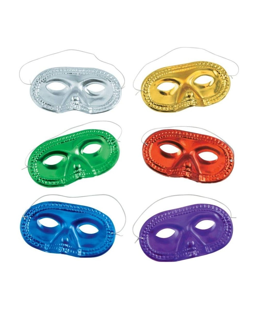 Metallic Half-Masks (24 pieces)-Masquerade Masks Mardi Gras Party Supplies $17.55 Kids' Dress-Up Accessories