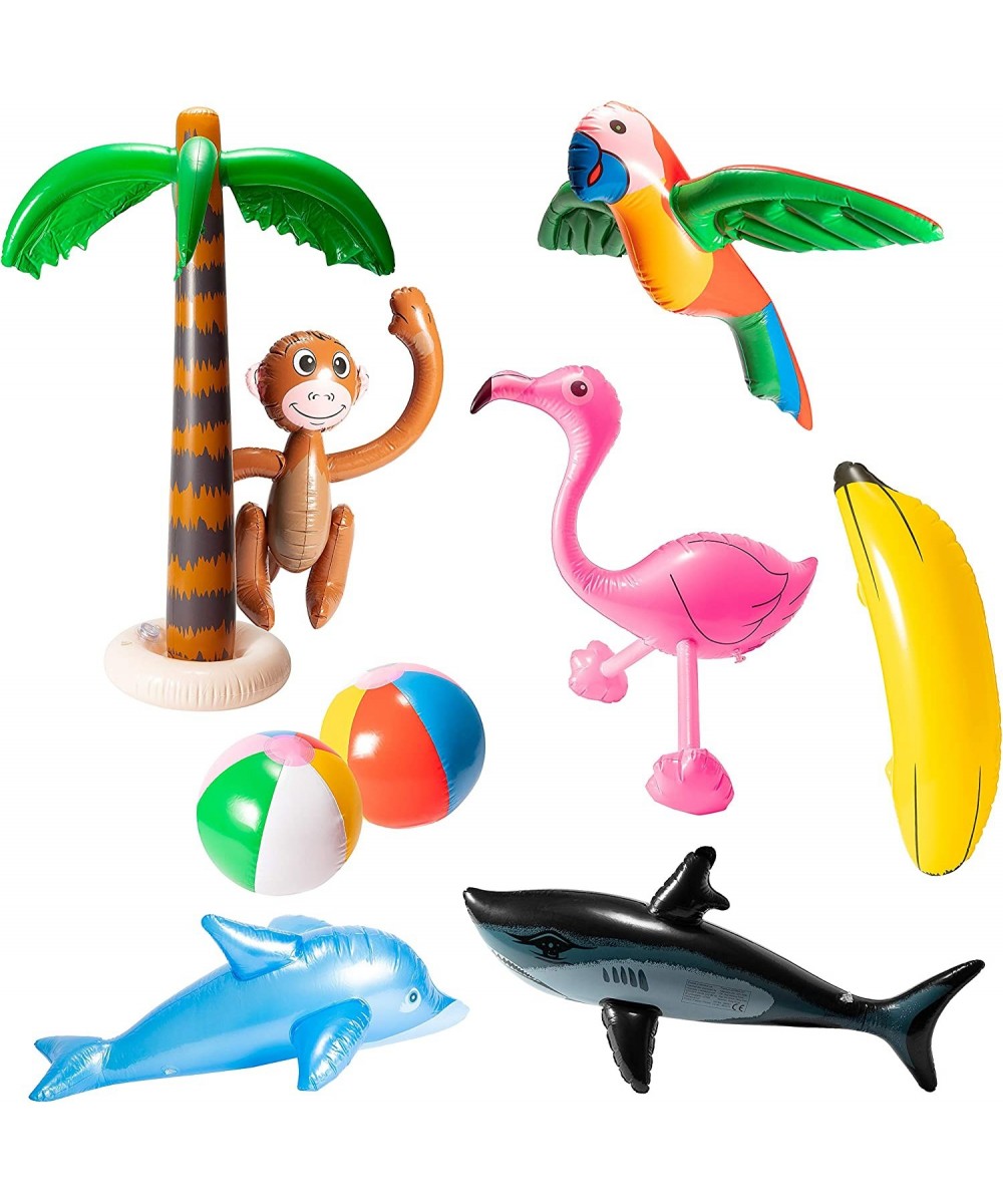 Inflatable Palm Tree Flamingo Banana Beach Ball Parrot Beach Pool Toys for Tropical Hawaiian Luau Party Summer Pool Beach Par...