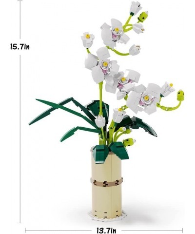 Flower Bouquet Building Kit Orchid Bonsai Creative Construction Project Botanical Collection-Contains Vase DIY Building Block...