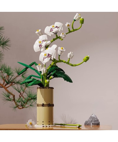 Flower Bouquet Building Kit Orchid Bonsai Creative Construction Project Botanical Collection-Contains Vase DIY Building Block...