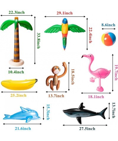 Inflatable Palm Tree Flamingo Banana Beach Ball Parrot Beach Pool Toys for Tropical Hawaiian Luau Party Summer Pool Beach Par...