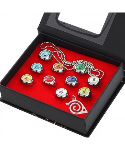 Japanese Cosplay Necklace 10 Piece Anime Ring Set with Box Anime Rings for Cosplay Fans $33.57 Kids' Dress-Up Accessories