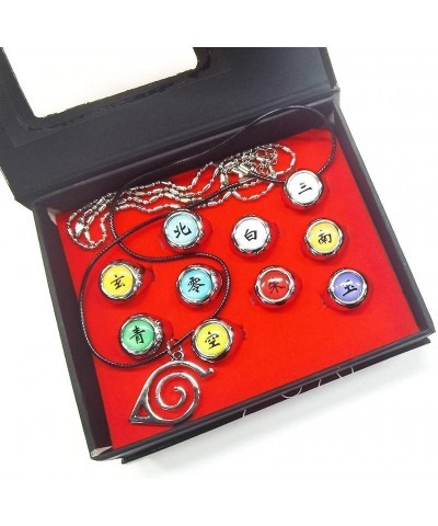 Japanese Cosplay Necklace 10 Piece Anime Ring Set with Box Anime Rings for Cosplay Fans $33.57 Kids' Dress-Up Accessories