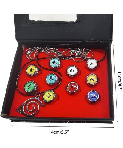 Japanese Cosplay Necklace 10 Piece Anime Ring Set with Box Anime Rings for Cosplay Fans $33.57 Kids' Dress-Up Accessories