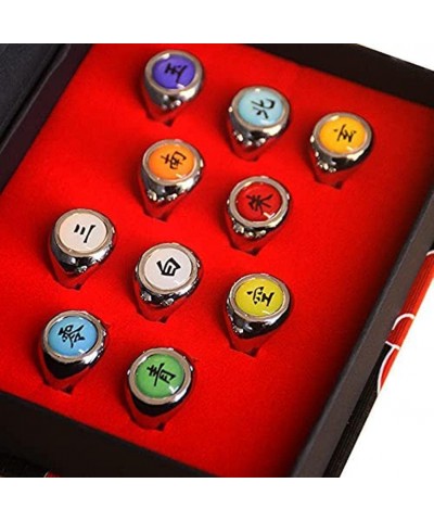 Japanese Cosplay Necklace 10 Piece Anime Ring Set with Box Anime Rings for Cosplay Fans $33.57 Kids' Dress-Up Accessories