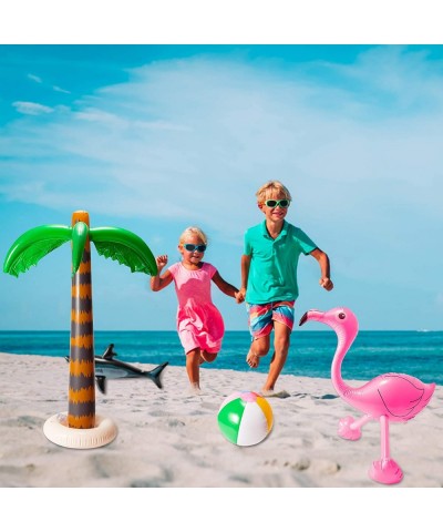 Inflatable Palm Tree Flamingo Banana Beach Ball Parrot Beach Pool Toys for Tropical Hawaiian Luau Party Summer Pool Beach Par...