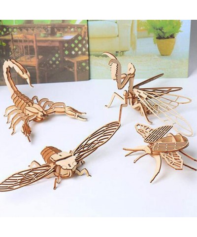 3D Wooden Puzzle DIY Animal Insect Assembly Model Puzzle Wooden Crafts Education STEM Toys Gifts for Kids Adults Teens Boys G...