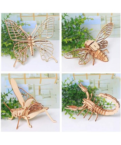 3D Wooden Puzzle DIY Animal Insect Assembly Model Puzzle Wooden Crafts Education STEM Toys Gifts for Kids Adults Teens Boys G...