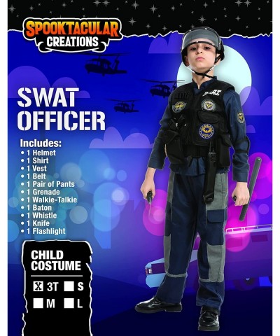 Spooktacular Creation Swat Police Officer Costume Halloween Dress-Up Set for Kids Toddler Boys $50.00 Kids' Costumes