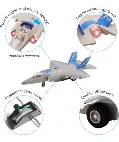 Army Air Force Fighter Jet F-22 Toy Military Airplane Friction Powered 1:16 Scale with Fun Lights and Sounds Pretend Play Qua...