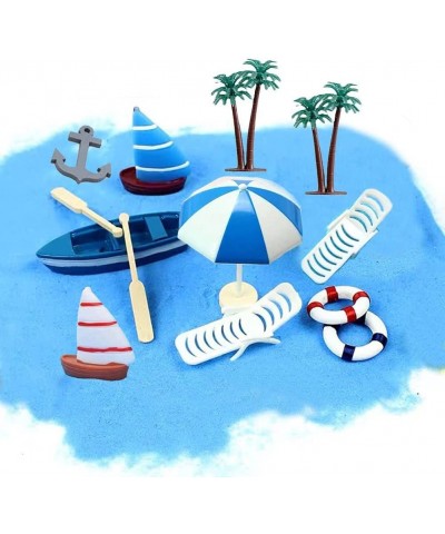 Summer Ocean Cake Toppers Beach Chair Umbrella Cake Decoration Summer Beach Cake Toppers Tropical Hawaiian Theme Party Decora...