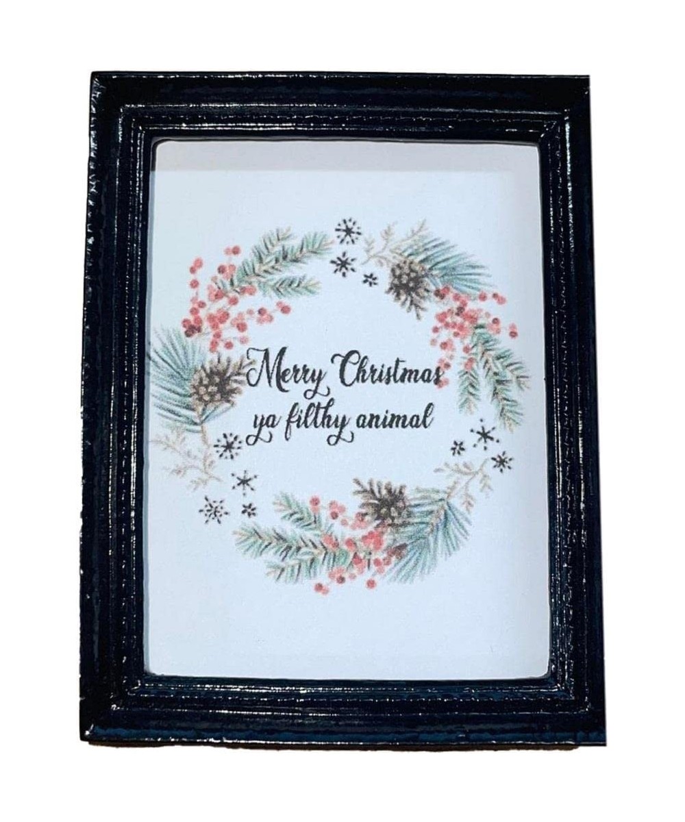 Dollhouse Merry Christmas Ya Filthy Animal Picture Black Frame Accessory 1:12 $22.17 Dollhouse Accessories