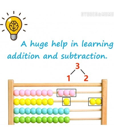 Wooden Counting Number Maths Learning Abacus Educational Toy Multicolor $26.77 Early Development & Activity Toys