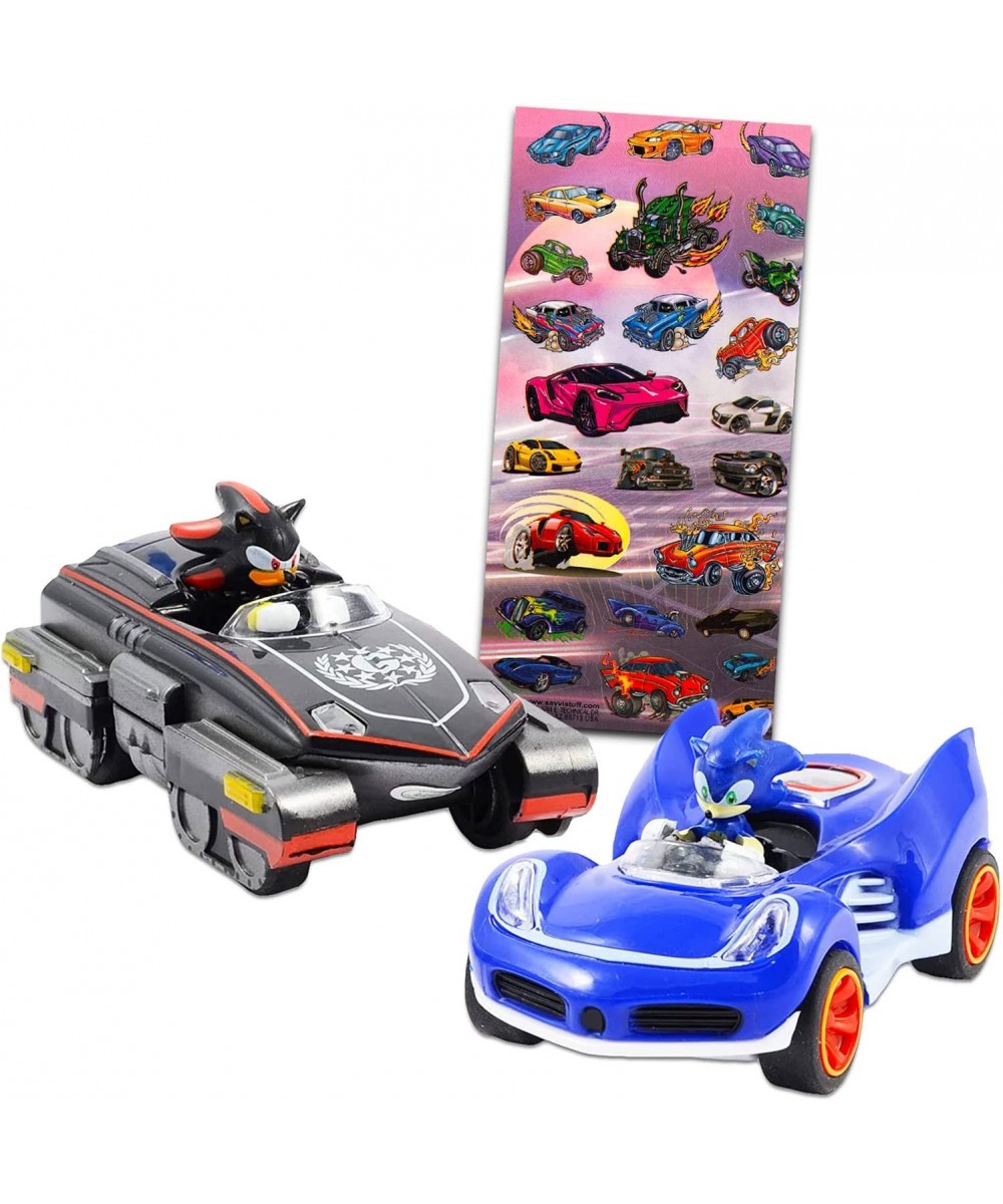 Sonic The Hedgehog Action Figure Toys Set - 5" Shadow and Sonic All Stars Racing Pull Back Action Vehicles (Sonic Party Suppl...