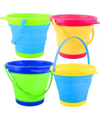 4 Collapsible Buckets & Basket for Kid 2L Foldable Round Tub Portable Pail for Summer Beach Camping Gear Water Fishing and Fu...