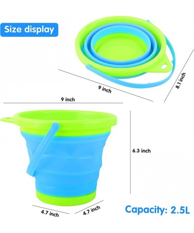 4 Collapsible Buckets & Basket for Kid 2L Foldable Round Tub Portable Pail for Summer Beach Camping Gear Water Fishing and Fu...