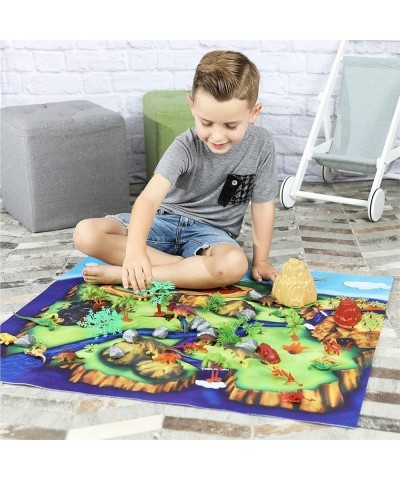 Dinosaur Play Set Dinosaur Toys Includes 20 Realistic Dinosaurs 29 Trees & Rocks PlayMat and Beautiful Container to Create a ...