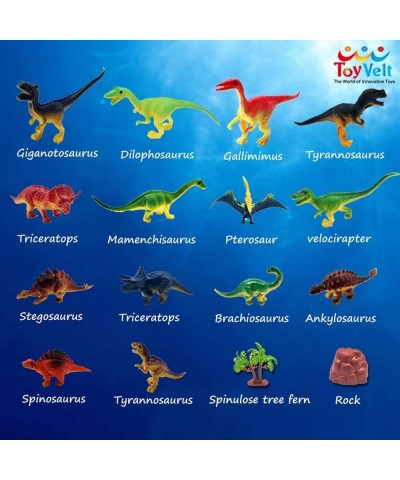 Dinosaur Play Set Dinosaur Toys Includes 20 Realistic Dinosaurs 29 Trees & Rocks PlayMat and Beautiful Container to Create a ...