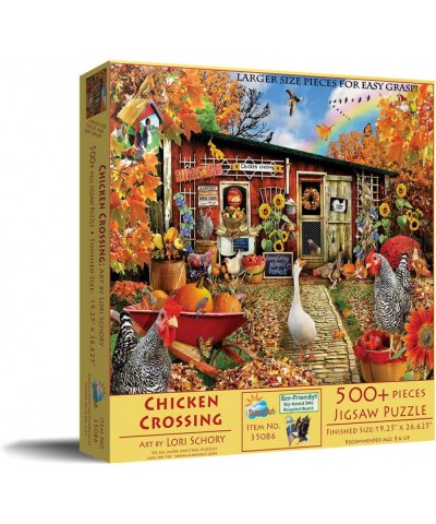 Chicken Crossing 500 pc Oversized Pieces Jigsaw Puzzle $29.16 Jigsaw Puzzles